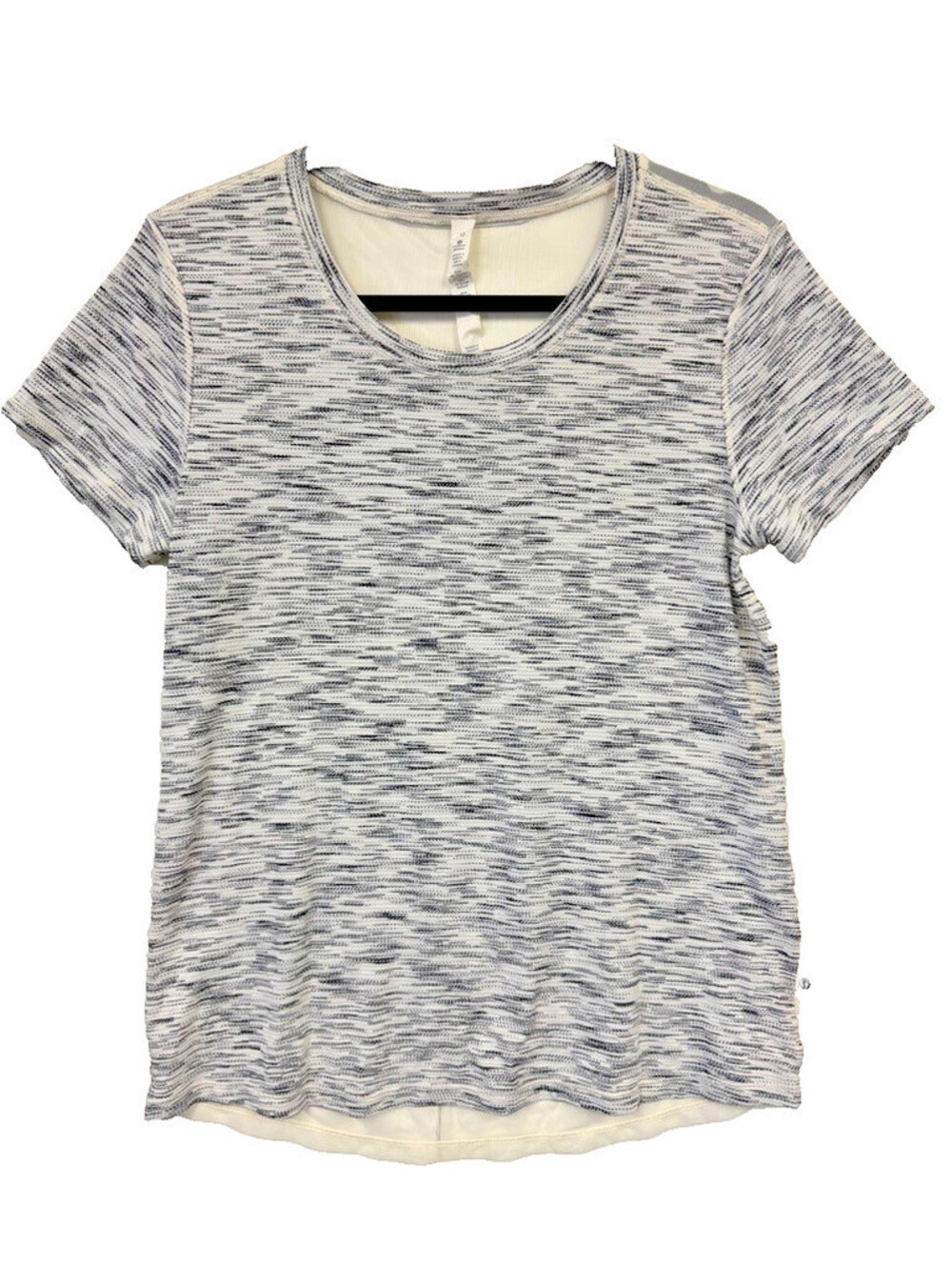 Lululemon Space Dye Sheer Mesh Back Short Sleeve Tee Gray Size 10